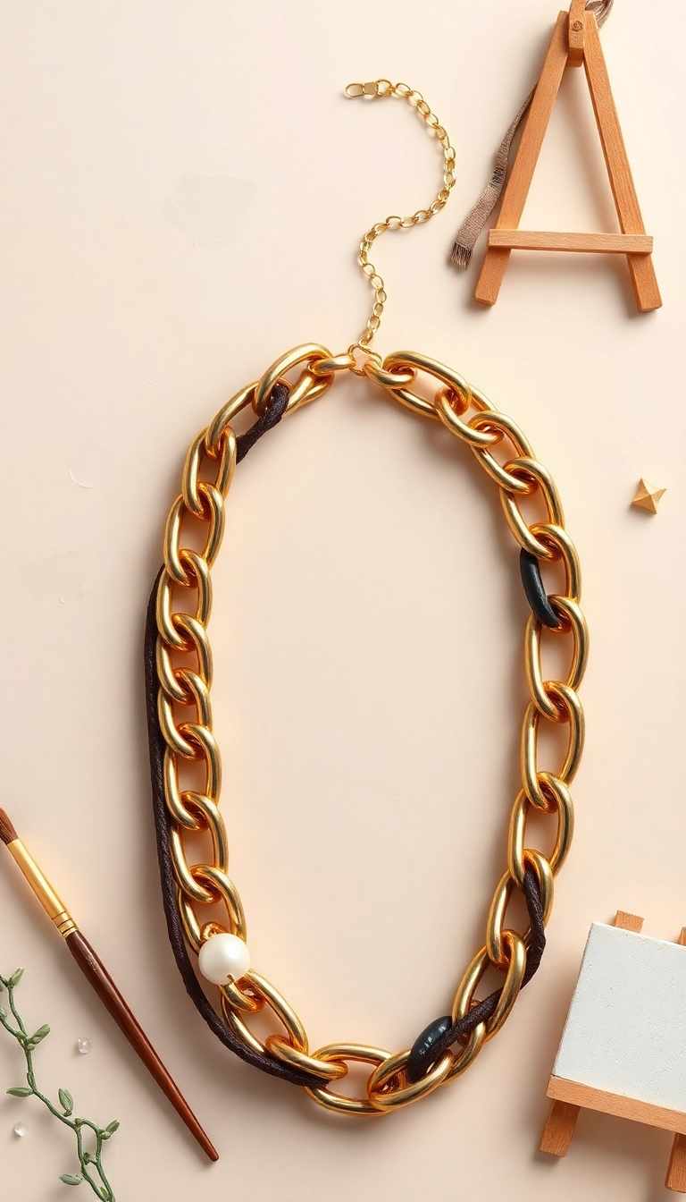 22 Modern Gold Necklaces That Are Taking Over Fashion (Get Ready for #10!) - 9. Mixed Material Necklaces