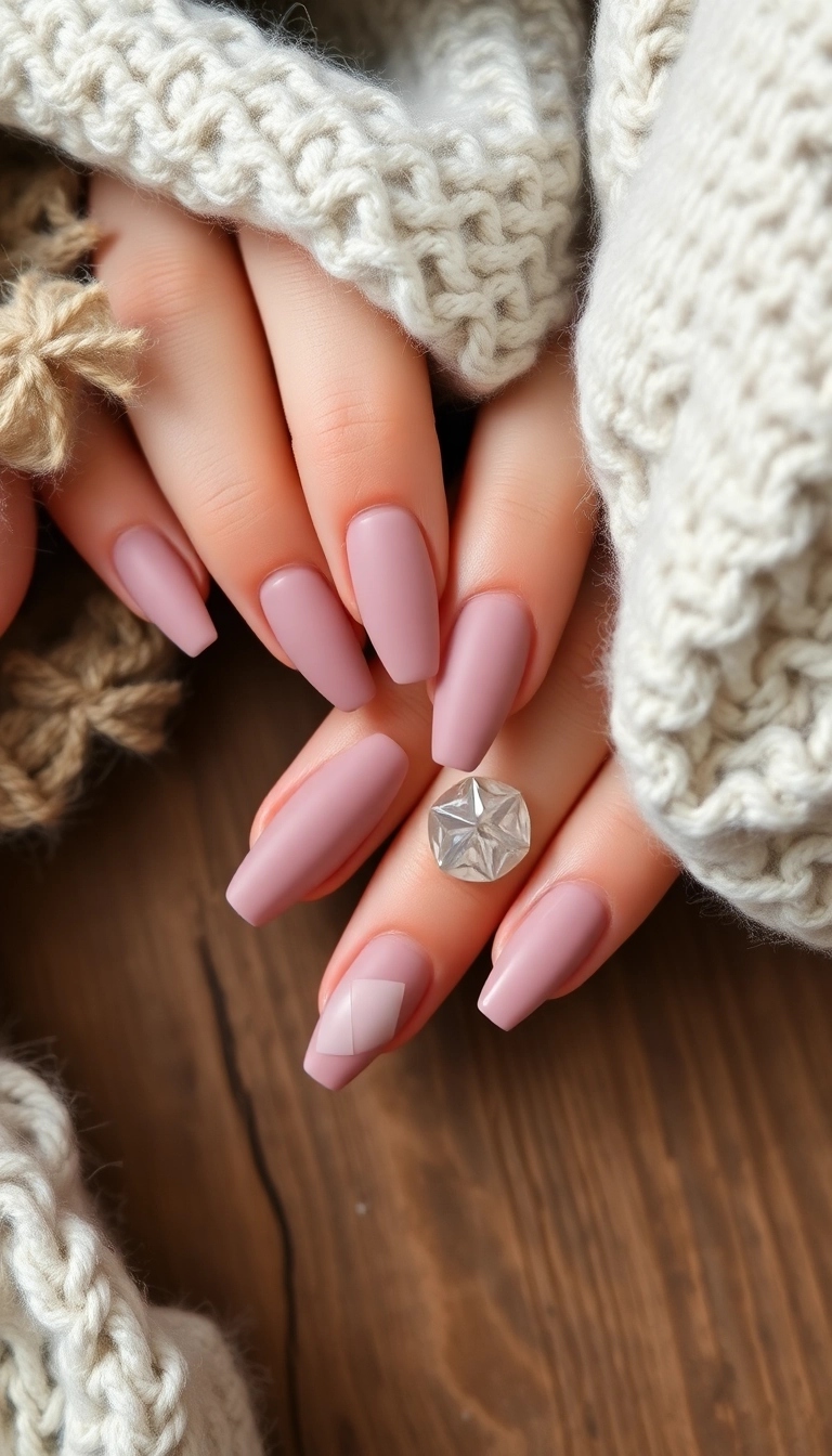 12 Winter Almond Nail Designs You Won't Believe Are So Easy to Create! - 3. Matte Mauve Magic