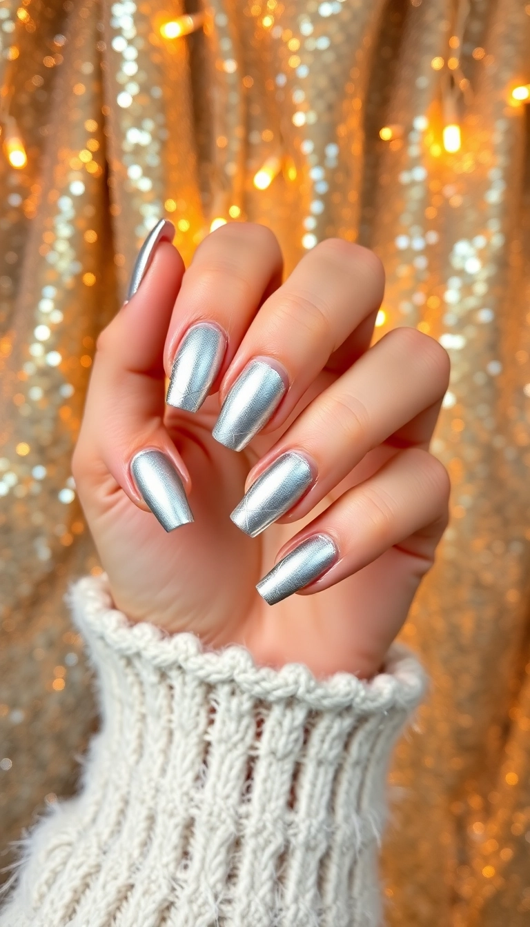 20 Fun Winter Nail Designs That Will Make You Want to Show Off Your Hands! - 9. Metallic Magic