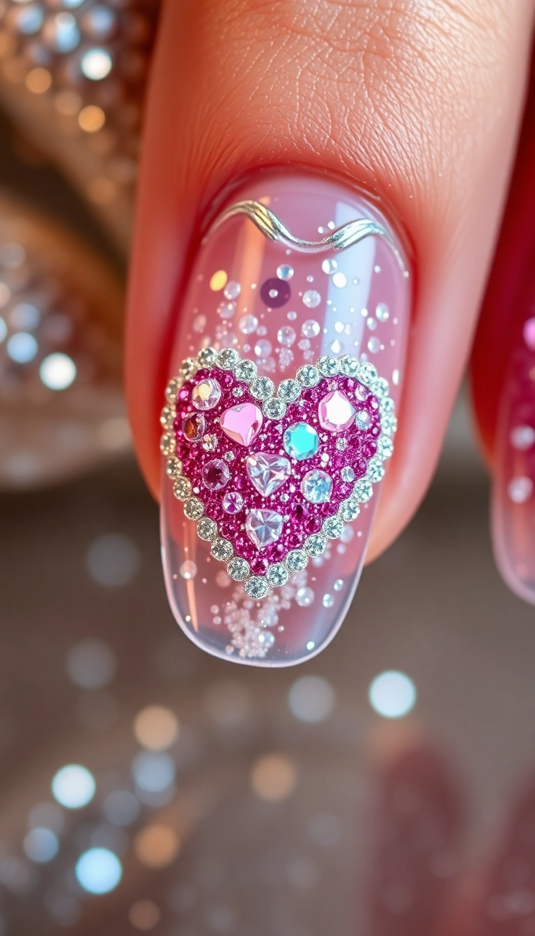 22 Adorable Valentine's Nail Designs That Will Make You Fall in Love! (You Won't Believe #15!) - 15. Heart and Soul