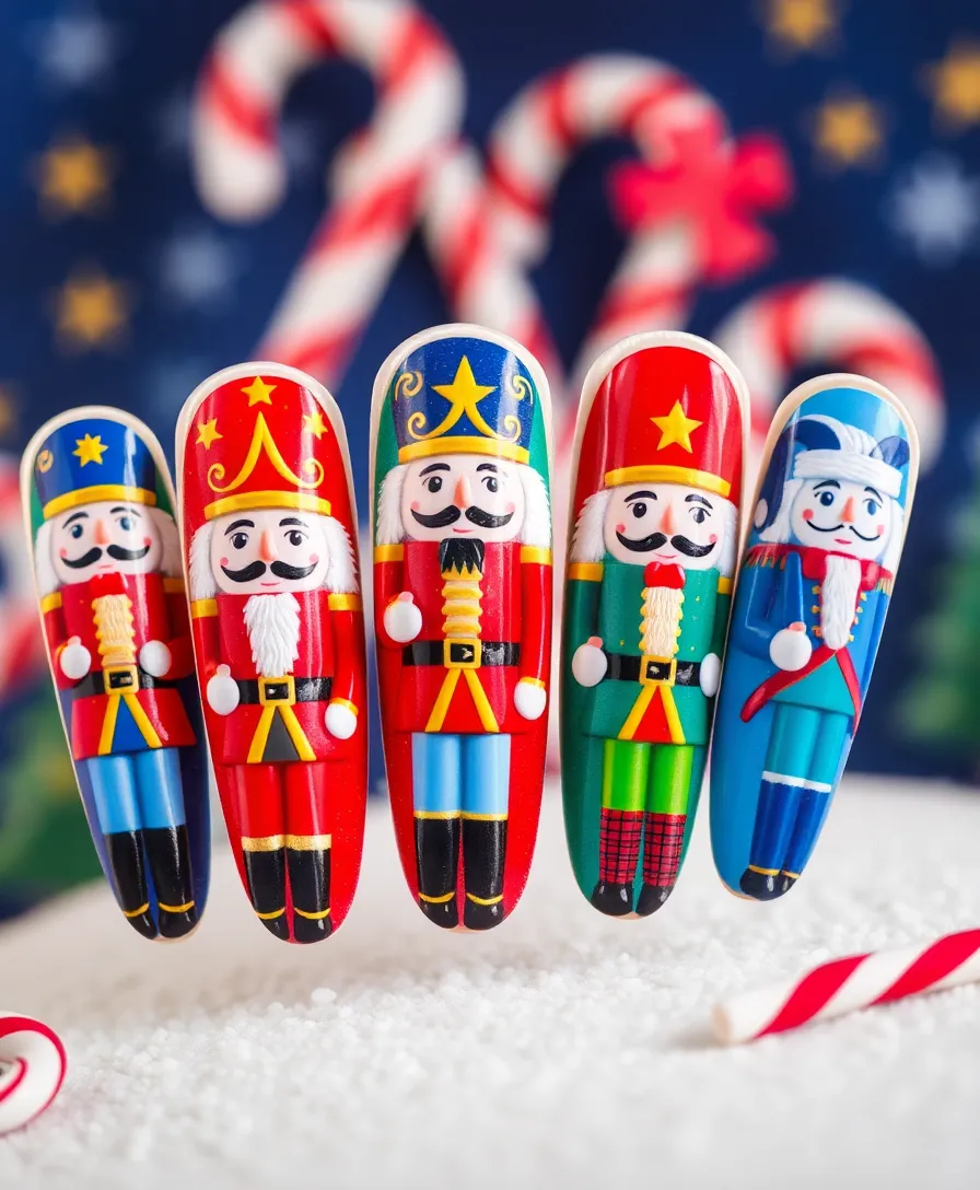 18 Jaw-Dropping Nutcracker Nails Ideas You Need to Try This Winter (You Won't Believe #7!) - 9. Whimsical Nutcracker Parade