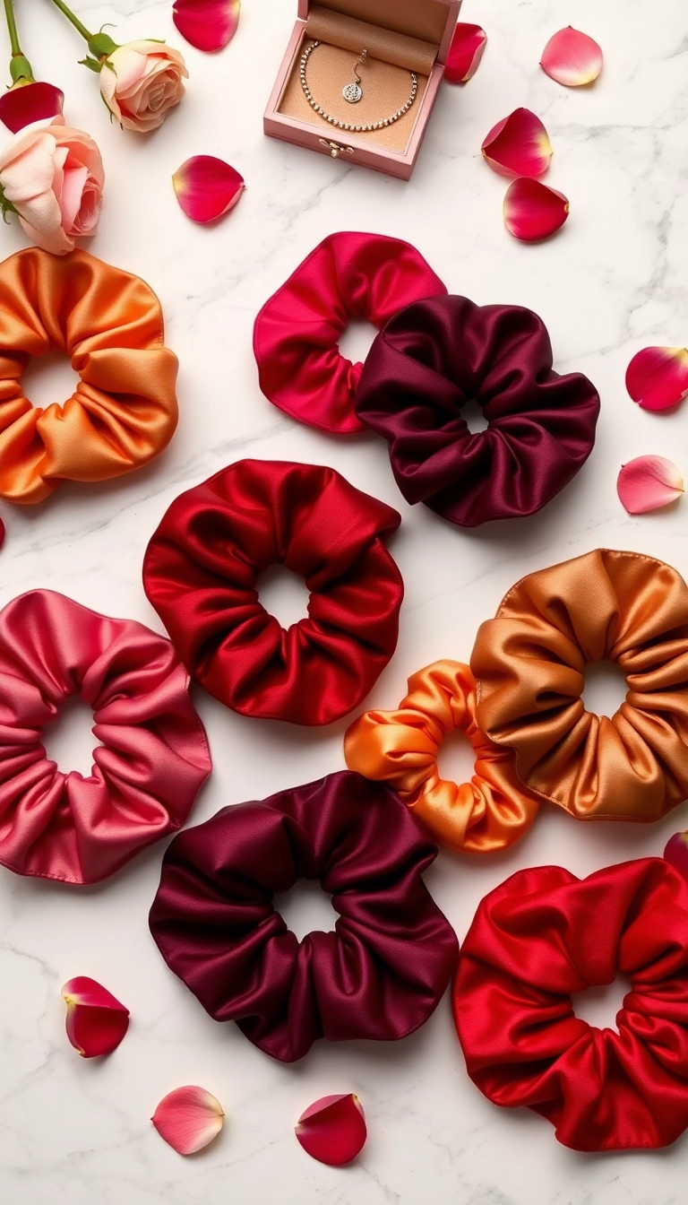 22 Adorable Hair Accessories to Elevate Your Valentine's Day Hairstyle Game! - 3. Satin Scrunchies