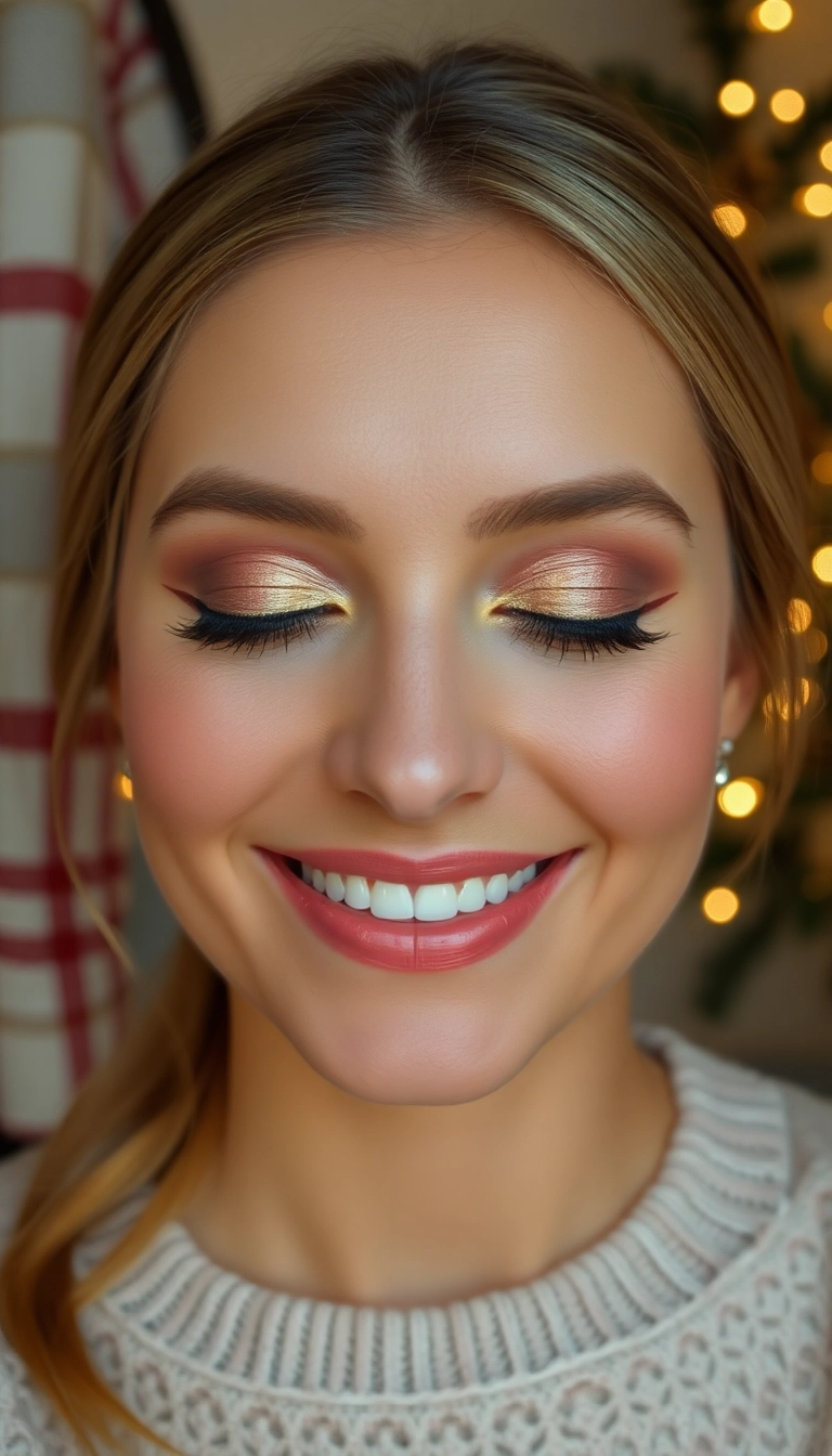 10 Stunning Christmas Makeup Looks That Will Steal the Show This Season! - 8. Subtle Gold and Rose