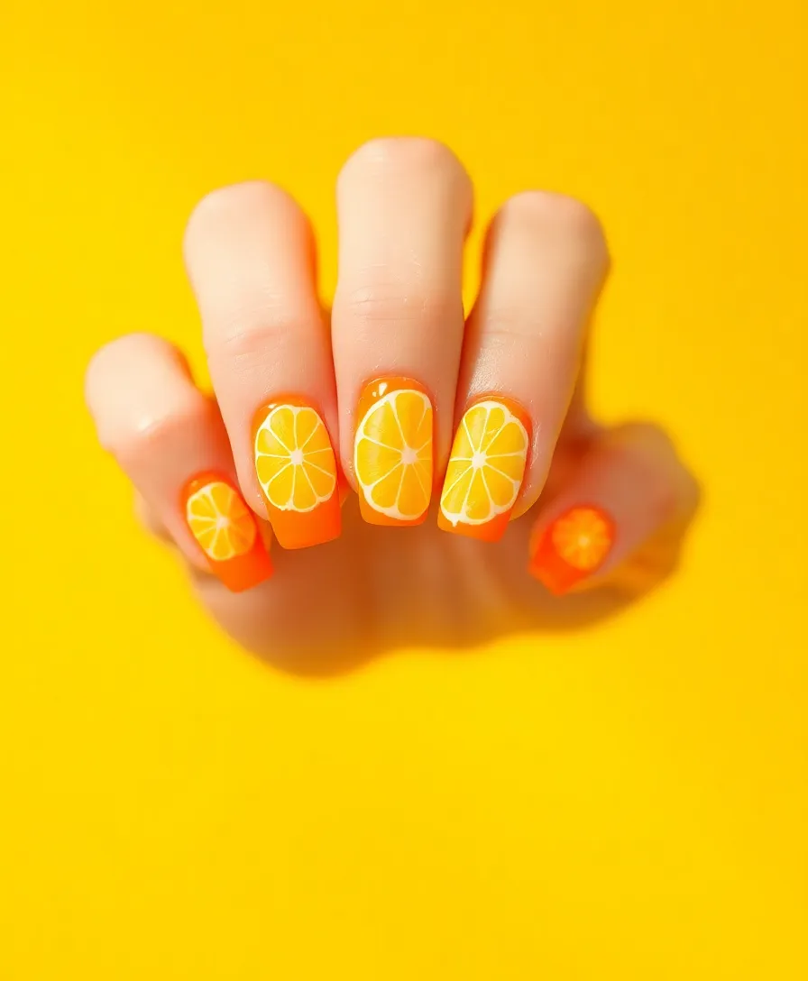 16 DIY January Nail Ideas That Are So Easy, You'll Want to Try Them All! - 9. Citrus Burst