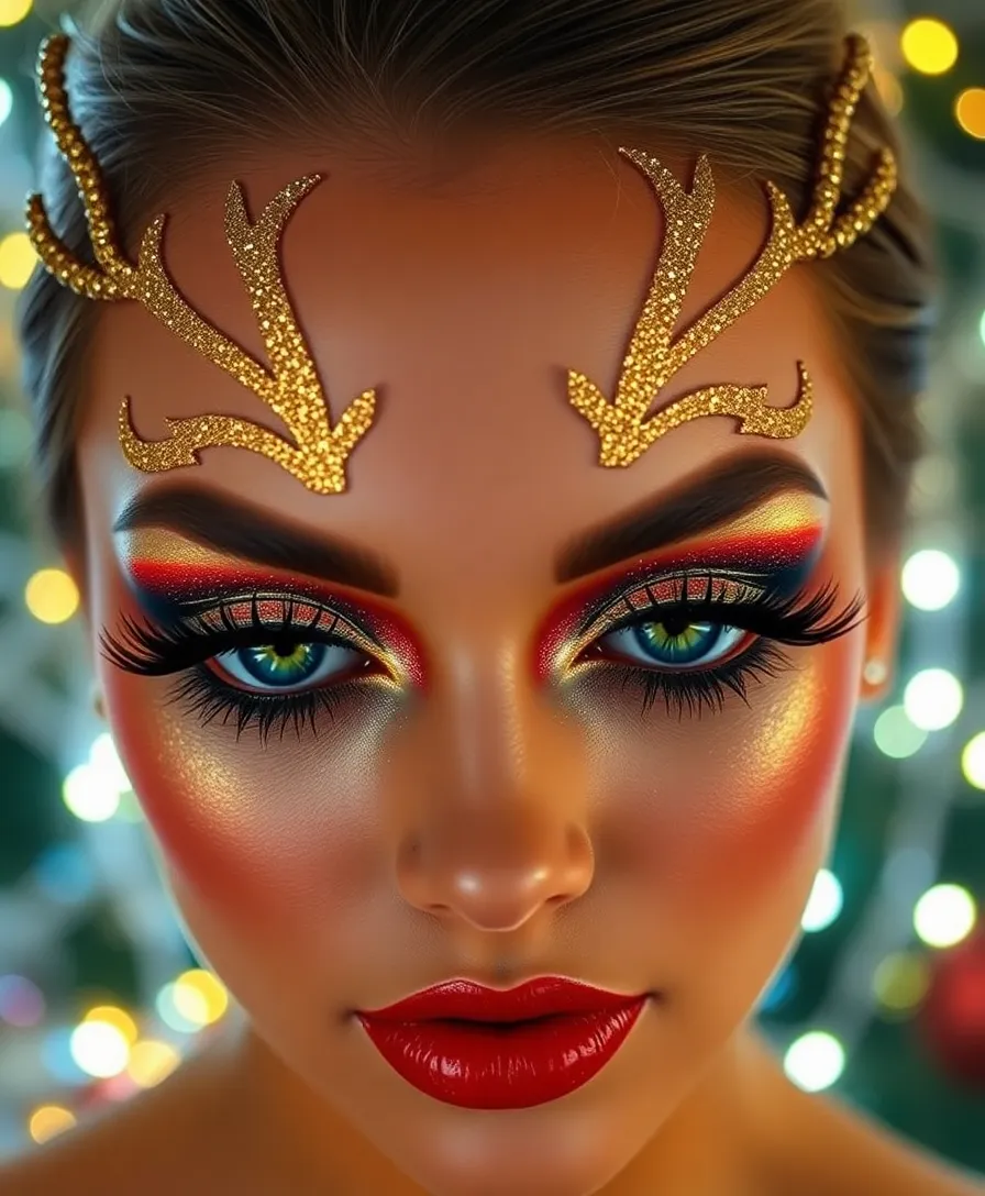 12 Creative Rudolph Makeup Looks That Will Steal the Show (Get Ready for Compliments!) - 4. Festive Deer Eyes