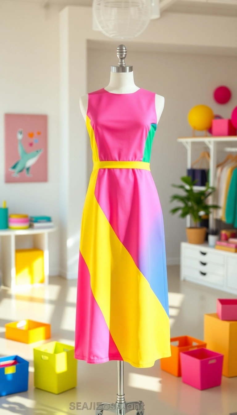 20 Stunning College Graduation Dresses That'll Make You Shine on Your Big Day! - 7. Bright and Bold Color Block