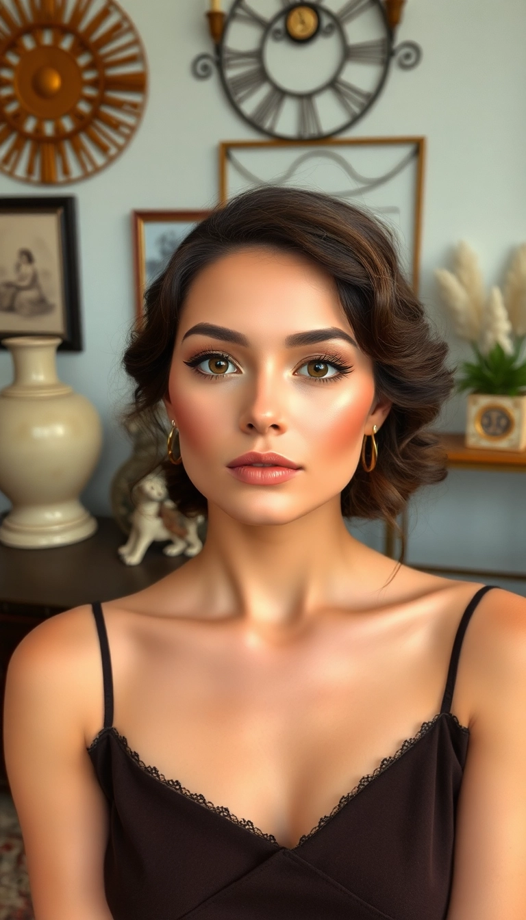 8 Elegant Rococo Makeup Ideas for Your Next Themed Event (You’ll Be the Star of the Show!) - 6. Vintage Charm: Earthy Tones