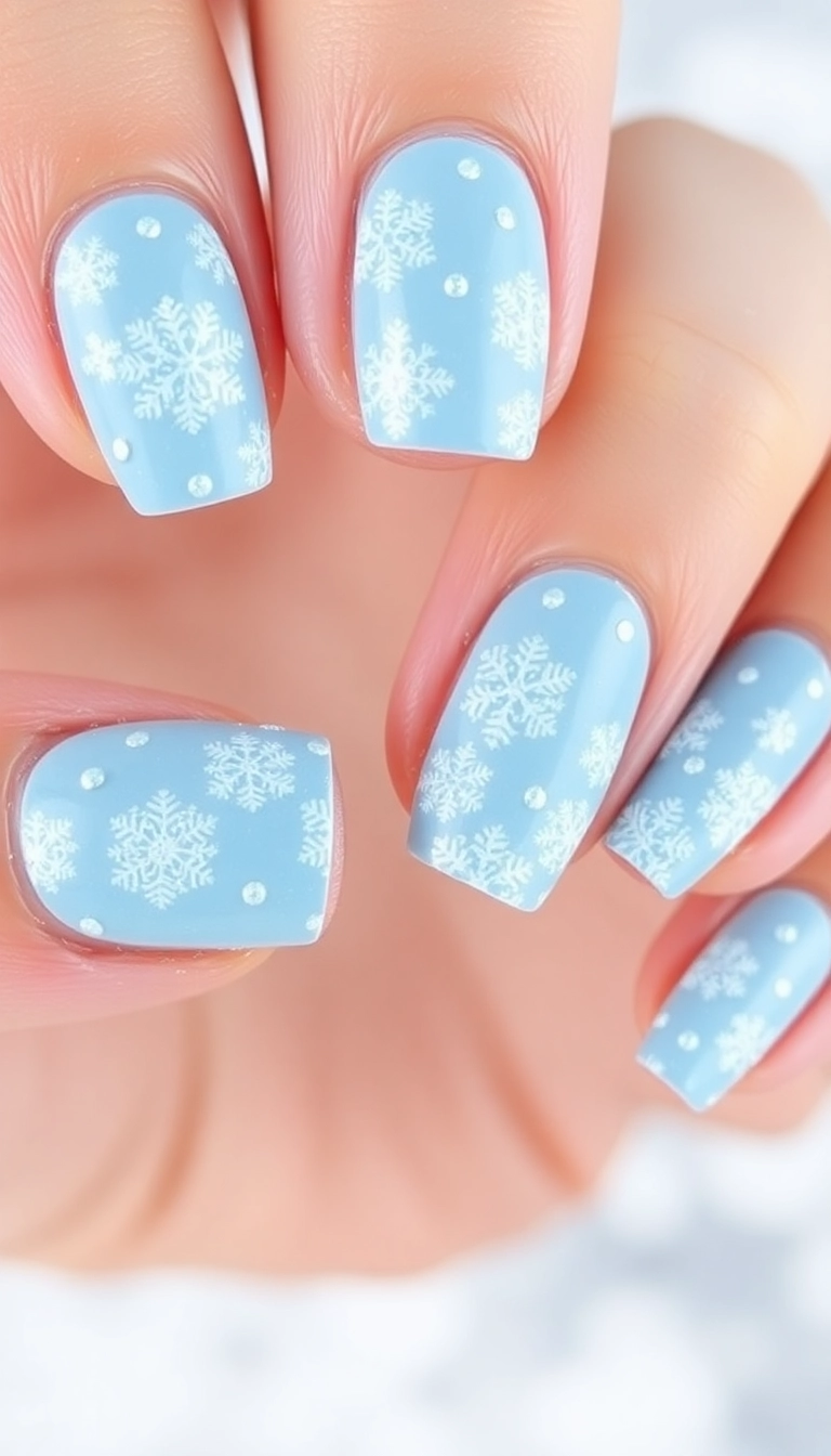 21 Easy New Year Nail Art Ideas That Anyone Can Master! - 6. Snowy Winter Wonderland