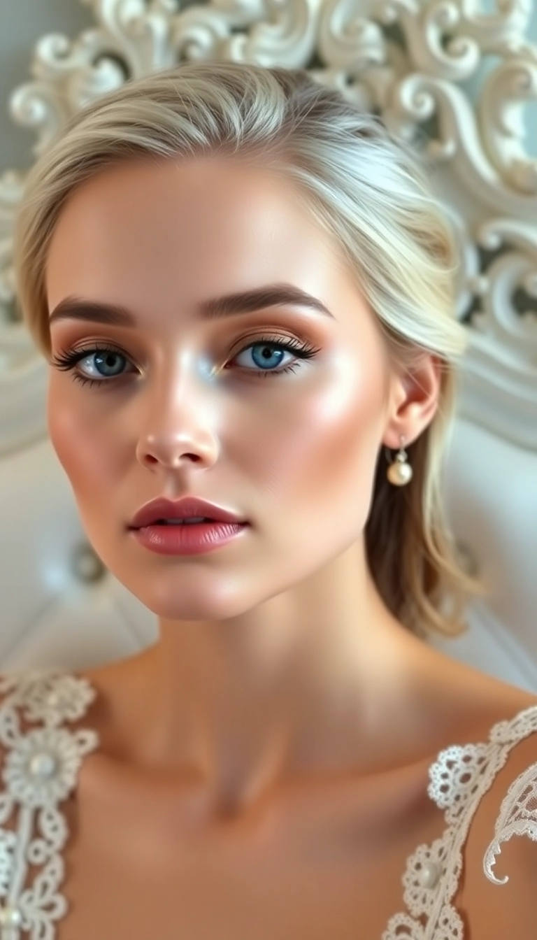 8 Elegant Rococo Makeup Ideas for Your Next Themed Event (You’ll Be the Star of the Show!) - 4. Classic Elegance: Monochromatic Whites and Creams