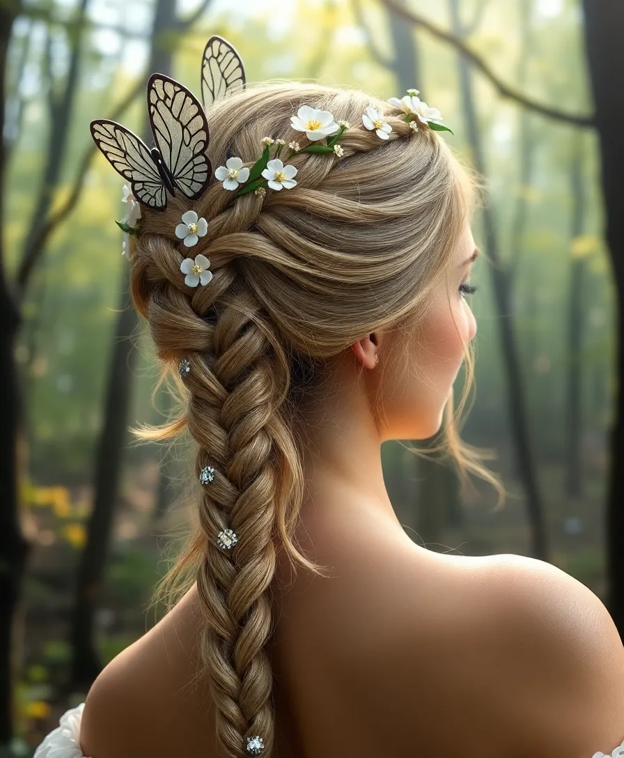 20 Gorgeous Butterfly Hairstyles for Weddings and Special Events (Wait Until You See #10!) - 10. Enchanted Butterfly Crown Braid