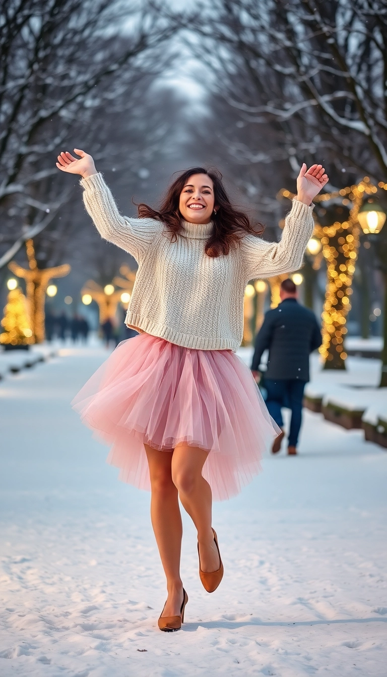 25 Trendy Holiday Outfits for Women That Are Perfect for Any Christmas Gathering (Don't Miss #17!) - 17. Must-See: Layered Tulle Skirt & Sweater