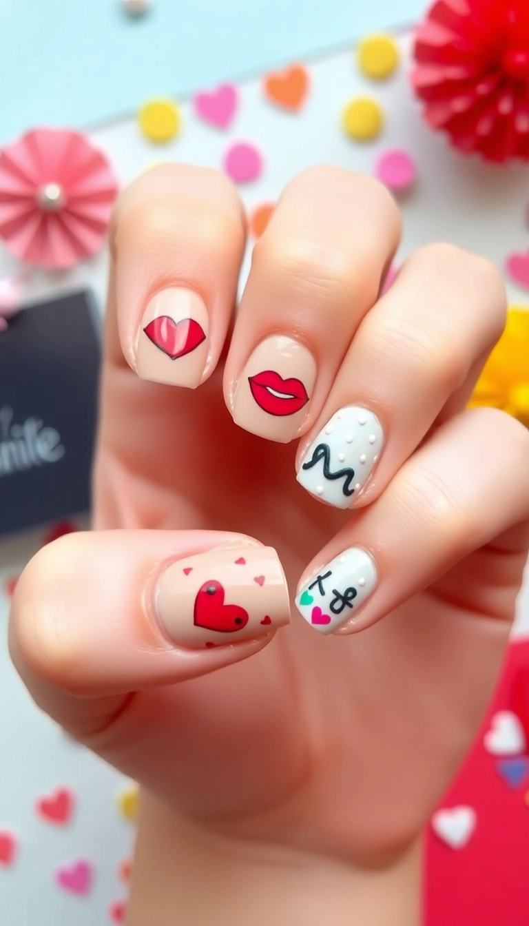 22 Adorable Valentine's Nail Designs That Will Make You Fall in Love! (You Won't Believe #15!) - 18. Kissing Lips