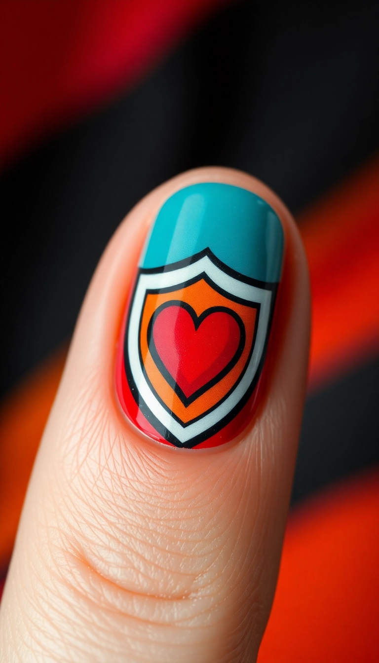 22 Adorable Valentine's Nail Designs That Will Make You Fall in Love! (You Won't Believe #15!) - 22. Love Shield