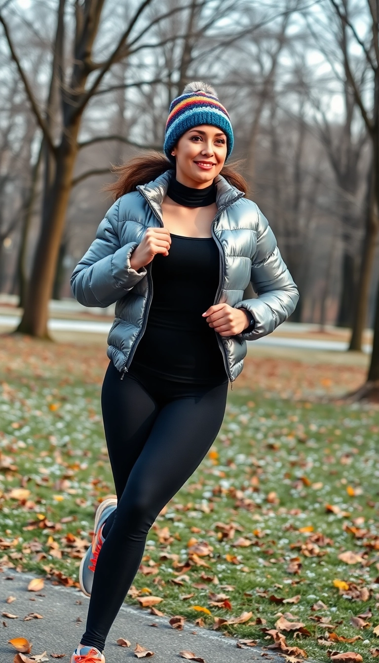 21 Casual Winter Leggings Outfits to Keep You Warm and Fabulous on Chill Days! - 3. Sporty Chic with a Puffer Jacket