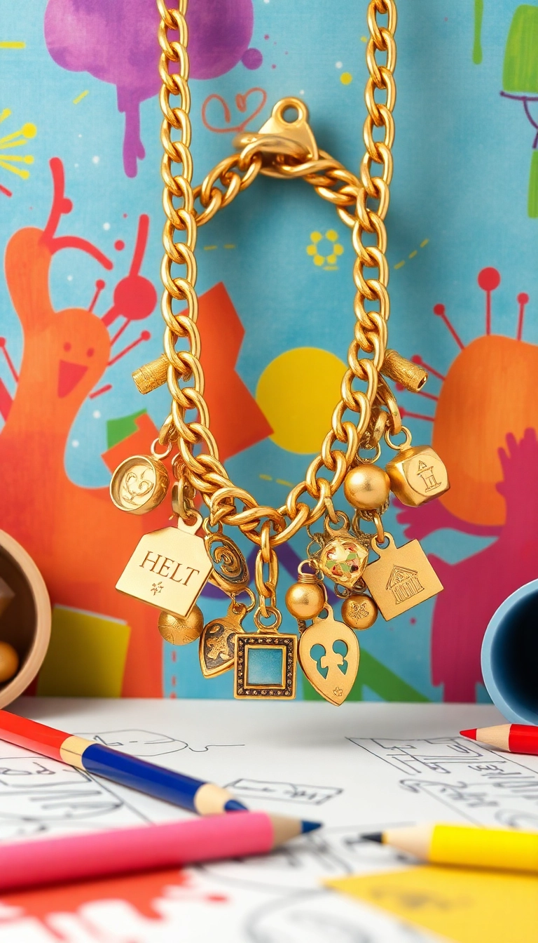 22 Modern Gold Necklaces That Are Taking Over Fashion (Get Ready for #10!) - 19. Chunky Gold Chains with Charms