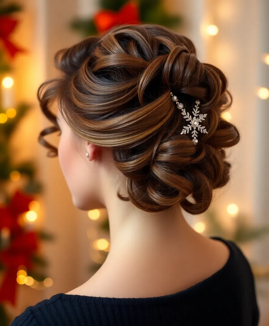 18 Quick and Easy Holiday Hairstyles Perfect for Last-Minute Parties! - 13. Curly Updo