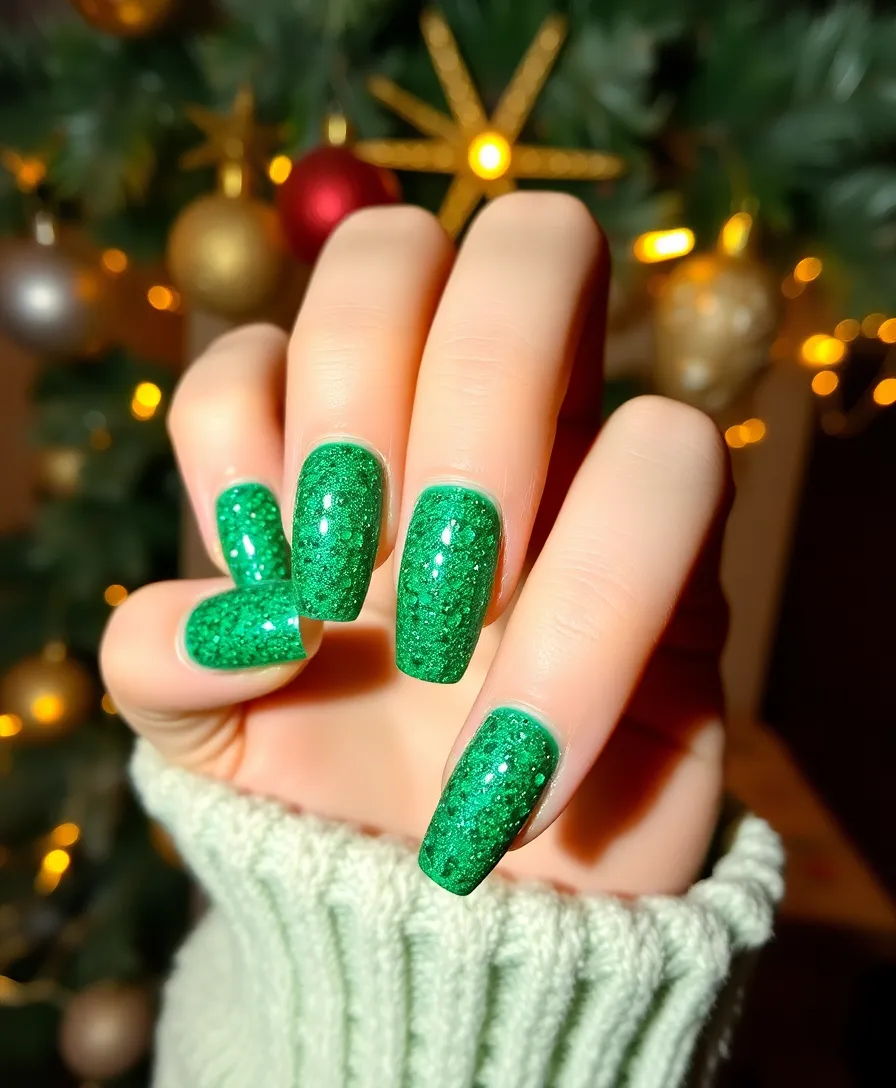 21 Festive Winter Nails 2024 Styles That Will Light Up Your Holiday Season! - 14. Holiday Glitter Bomb