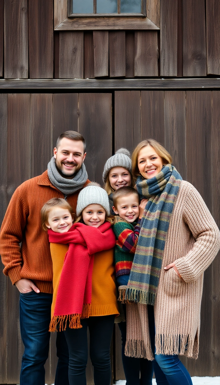 14 Family Winter Photoshoot Outfits That'll Make Your Holiday Cards Stand Out! - 13. Textured Layers