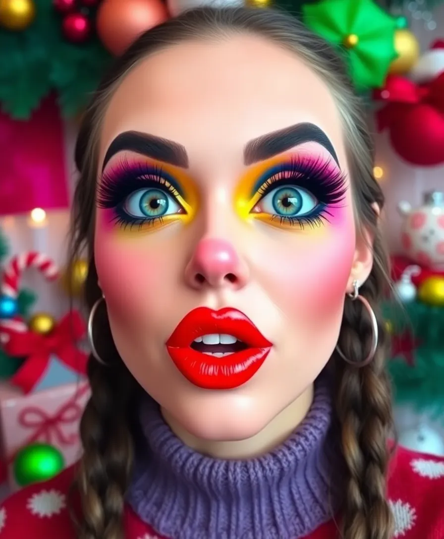 12 Creative Rudolph Makeup Looks That Will Steal the Show (Get Ready for Compliments!) - 11. Cartoonish Rudolph Fun