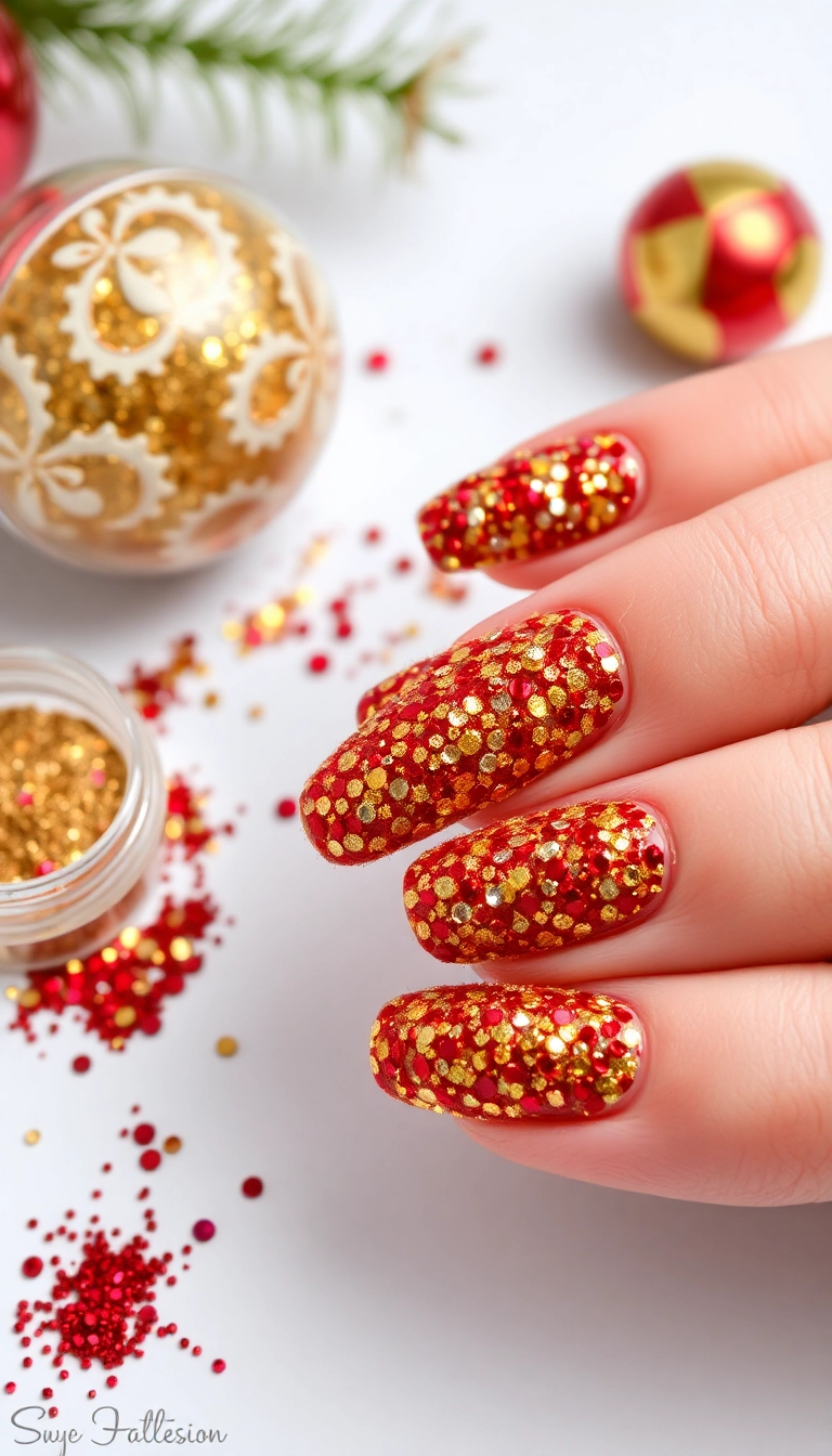 12 Must-Have Christmas Nail Accessories for a Festive Touch! - 1. Glitter Galore