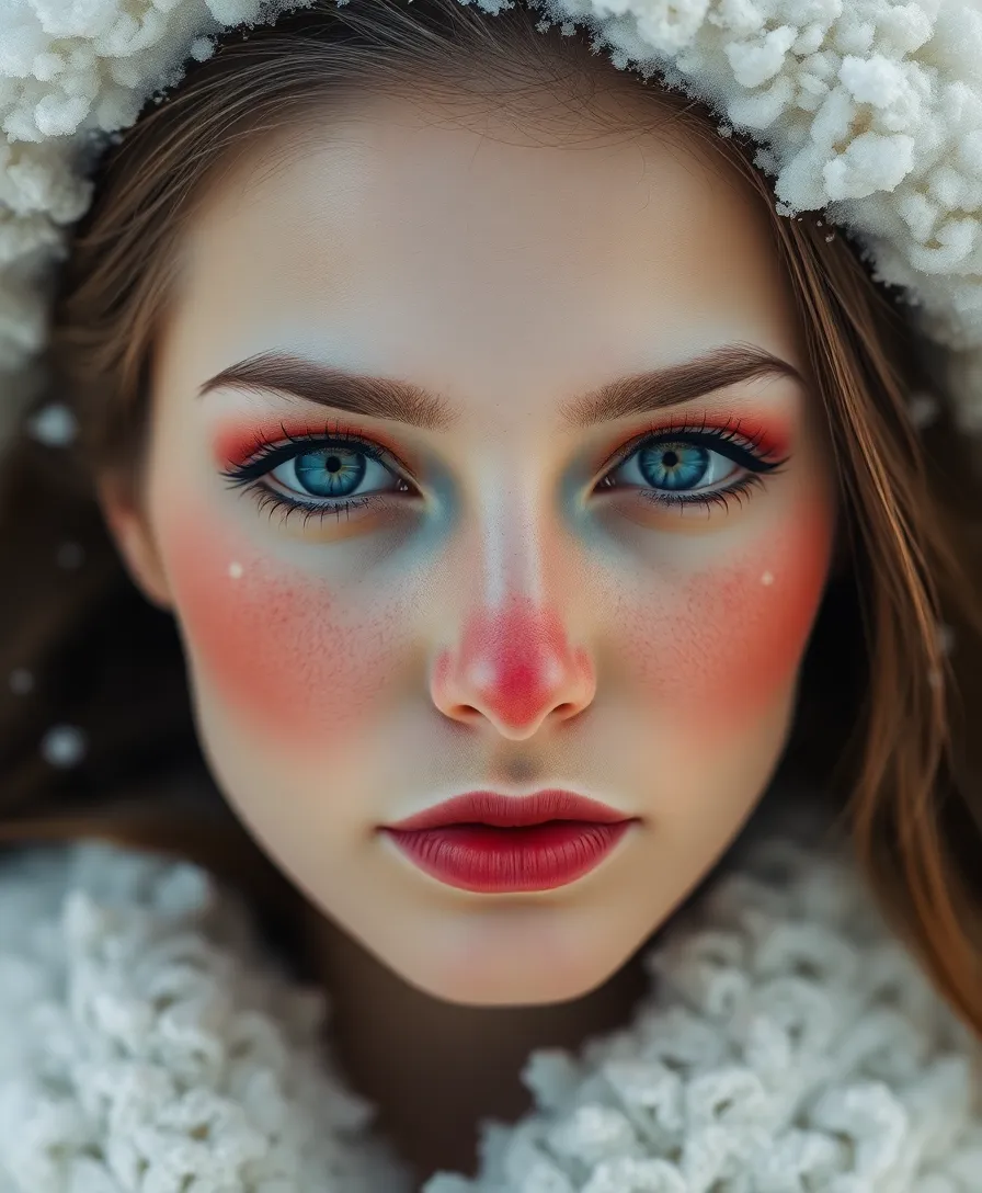 12 Creative Rudolph Makeup Looks That Will Steal the Show (Get Ready for Compliments!) - 3. Whimsical Watercolor Rudolph