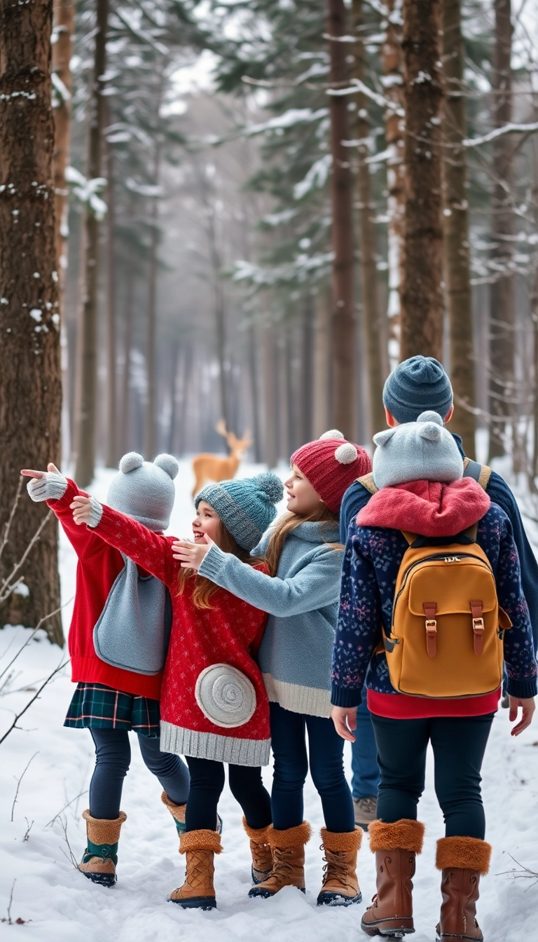 14 Family Winter Photoshoot Outfits That'll Make Your Holiday Cards Stand Out! - 14. Winter Woodland Creatures