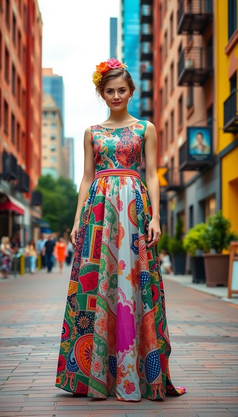 21 Affordable Vintage Wedding Dresses Under $500 That Look Like a Million Bucks (Don't Miss #13!) - 13. Unique Colorful Vintage Dress