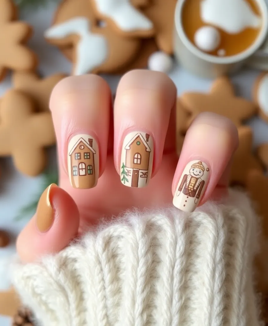 18 Jaw-Dropping Nutcracker Nails Ideas You Need to Try This Winter (You Won't Believe #7!) - 16. Nutcracker and Gingerbread