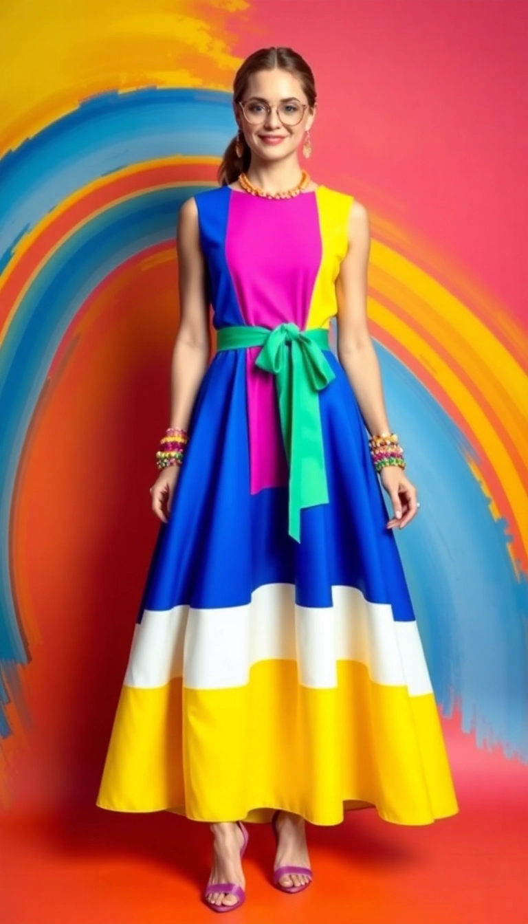 12 Stunning Special Occasion Dresses That Will Make You the Star of the Night (#5 Is a Showstopper!) - 9. Bold Color Blocking