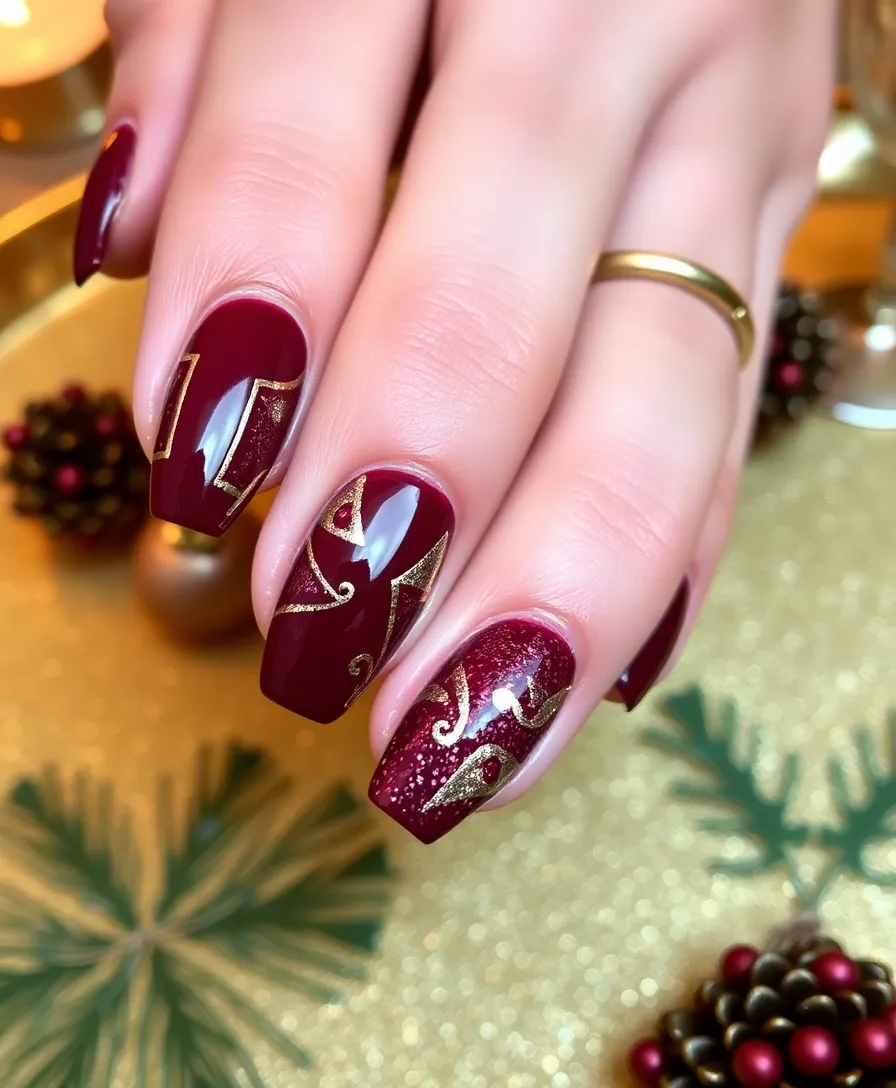 21 Festive Winter Nails 2024 Styles That Will Light Up Your Holiday Season! - 17. Festive Foil