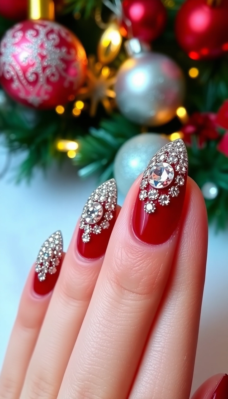 12 Must-Have Christmas Nail Accessories for a Festive Touch! - 4. Rhinestones and Gems