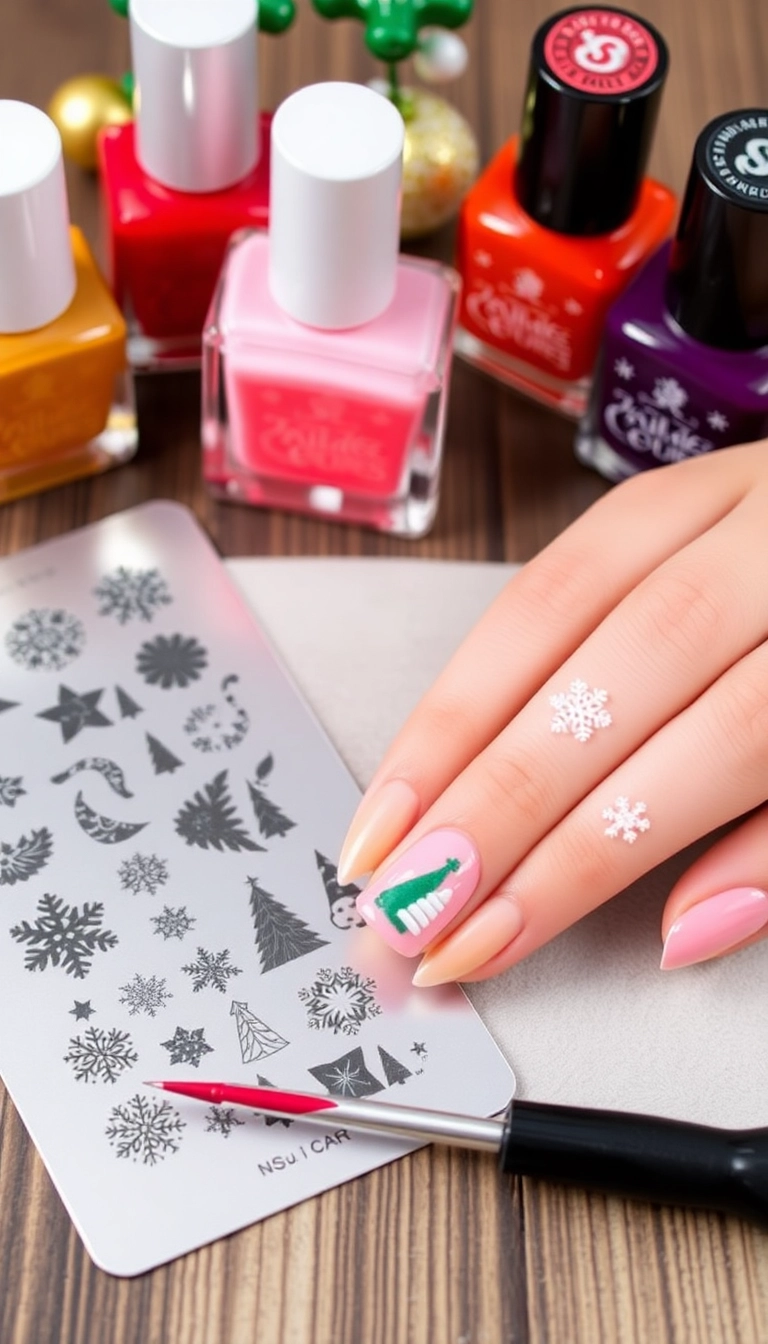 12 Must-Have Christmas Nail Accessories for a Festive Touch! - 6. Christmas-Themed Nail Stamps