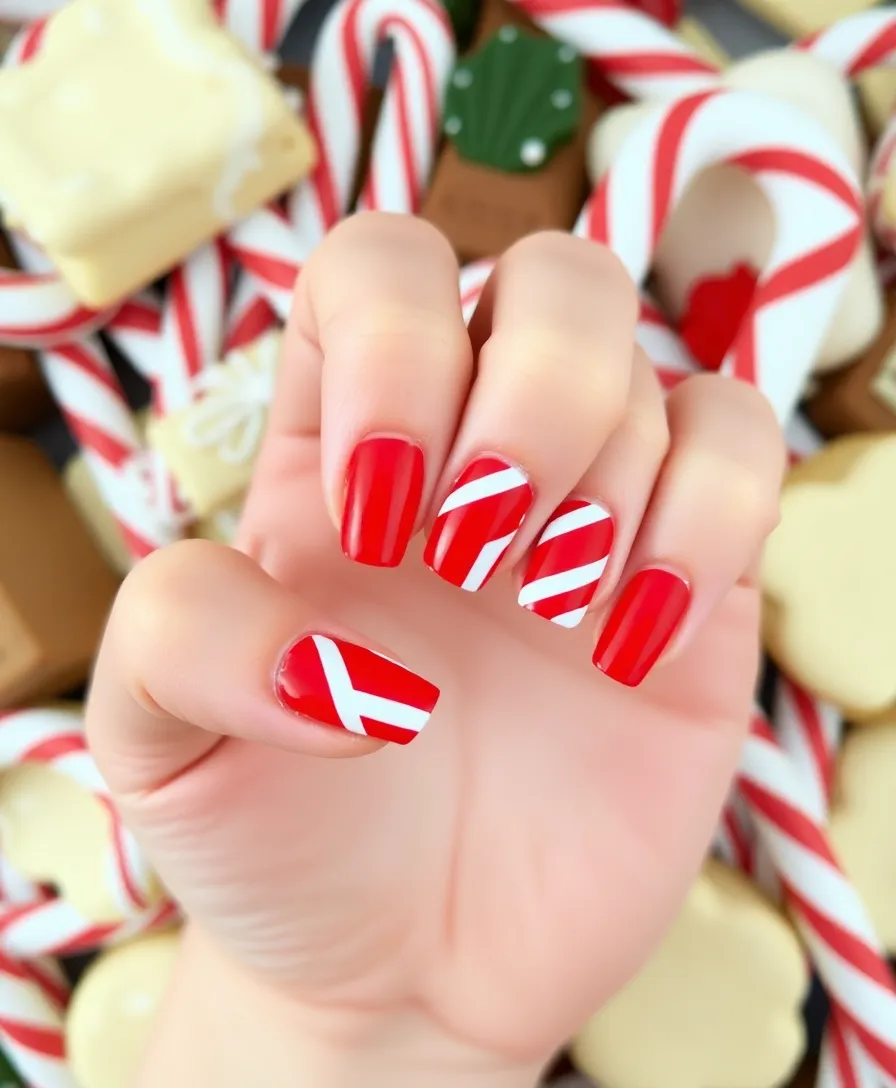 21 Festive Winter Nails 2024 Styles That Will Light Up Your Holiday Season! - 9. Candy Cane Stripes