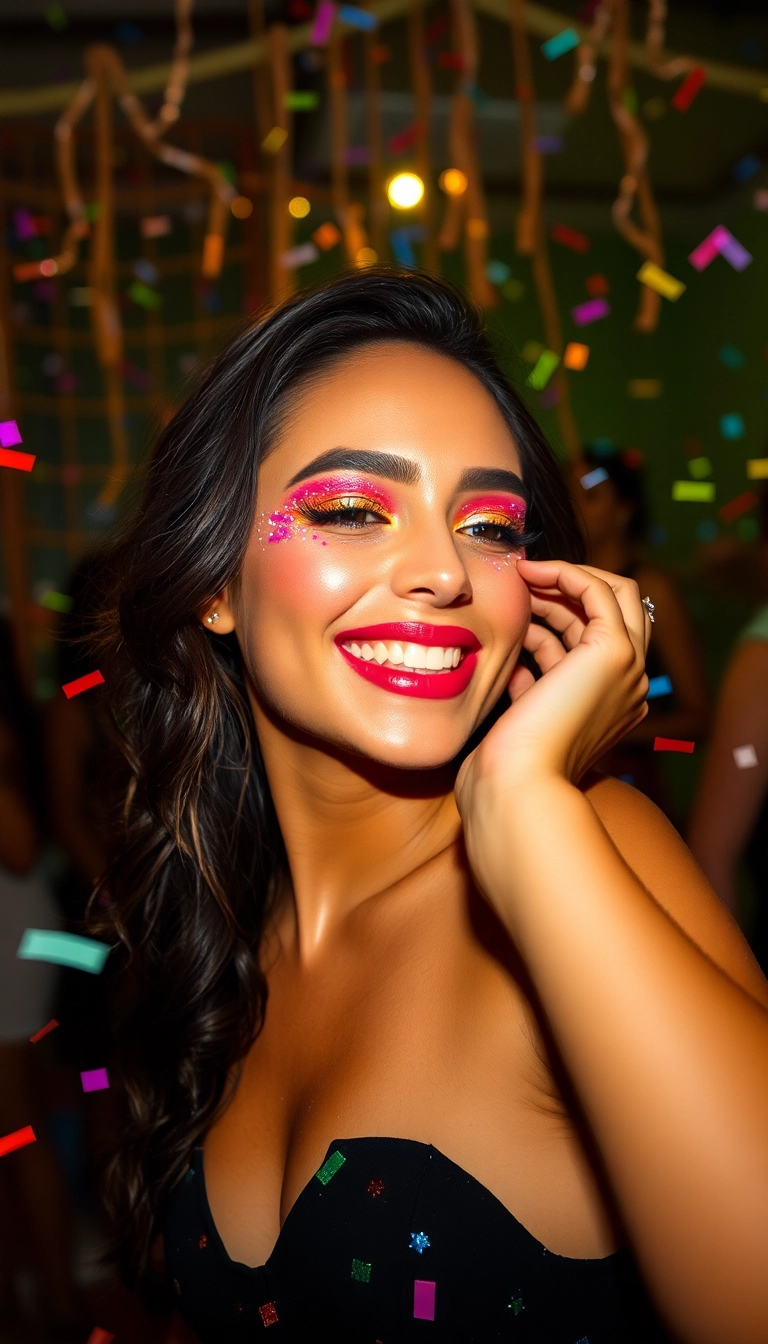 10 Stunning Christmas Makeup Looks That Will Steal the Show This Season! - 7. Whimsical Glitter Bomb