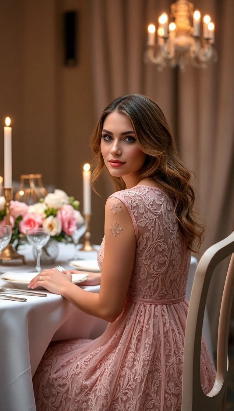 20 Inspiring Valentine's Day Dress Ideas That Will Make You Say 'Wow!' - 7. Romantic Lace Overlay Dress