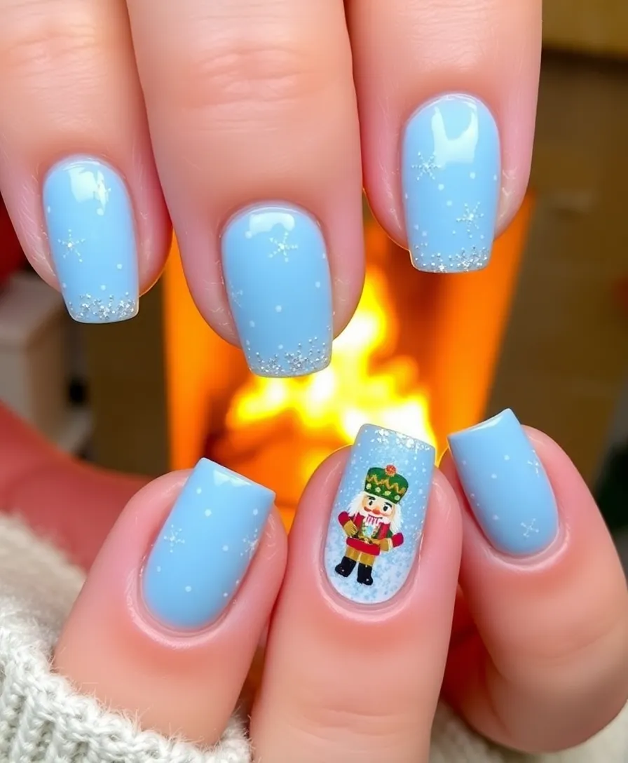 18 Jaw-Dropping Nutcracker Nails Ideas You Need to Try This Winter (You Won't Believe #7!) - 2. Snowy Scene with Nutcracker