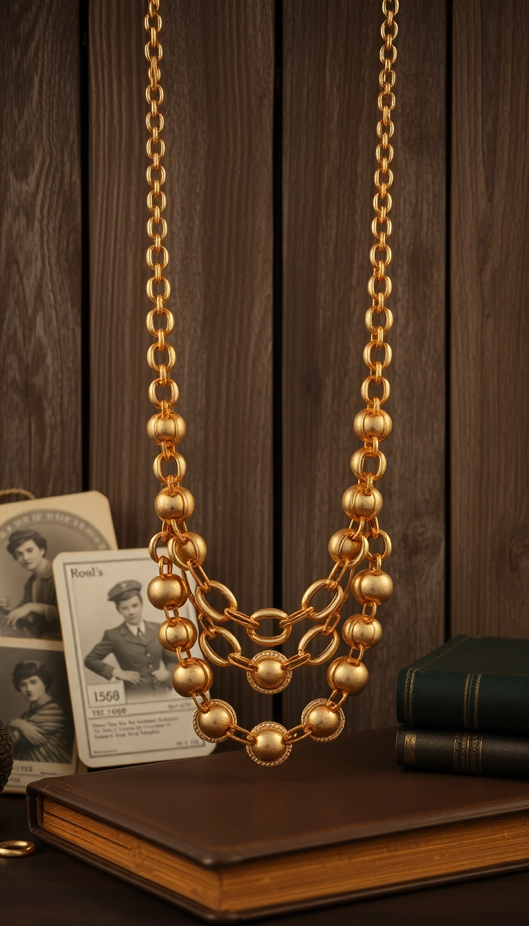 22 Modern Gold Necklaces That Are Taking Over Fashion (Get Ready for #10!) - 14. Vintage-Inspired Chunky Gold Necklaces