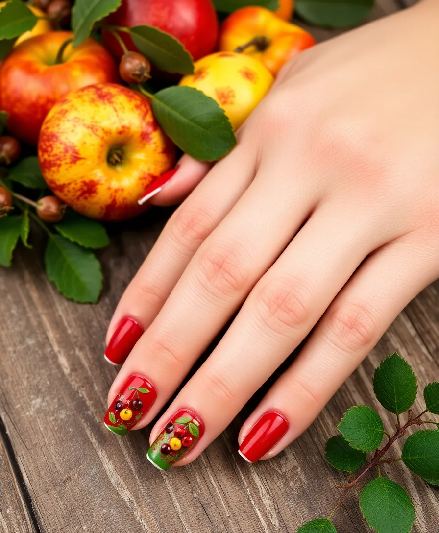 21 Festive Winter Nails 2024 Styles That Will Light Up Your Holiday Season! - 10. Winter Fruits