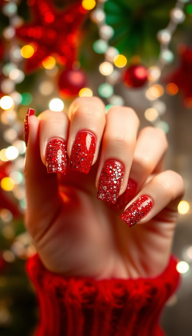 20 Fun Winter Nail Designs That Will Make You Want to Show Off Your Hands! - 19. Festive Glitter Bombs