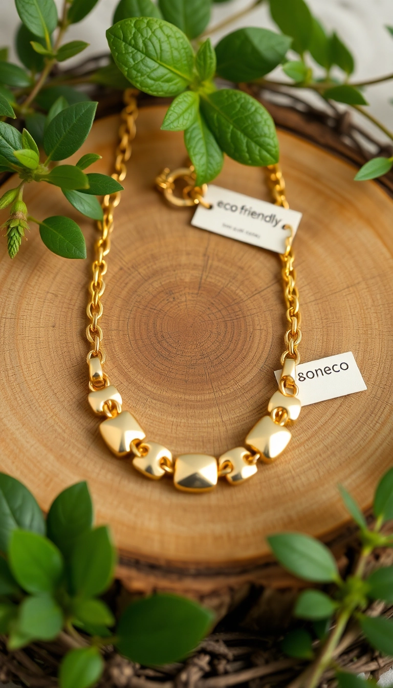 22 Modern Gold Necklaces That Are Taking Over Fashion (Get Ready for #10!) - 15. Eco-Friendly Gold Necklaces