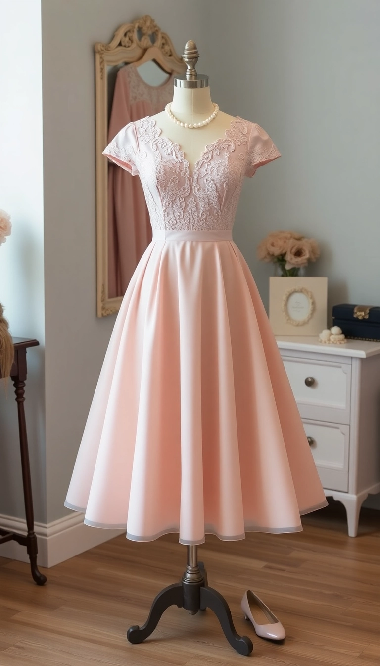 20 Stunning College Graduation Dresses That'll Make You Shine on Your Big Day! - 11. Vintage-Inspired Tea Length Dress