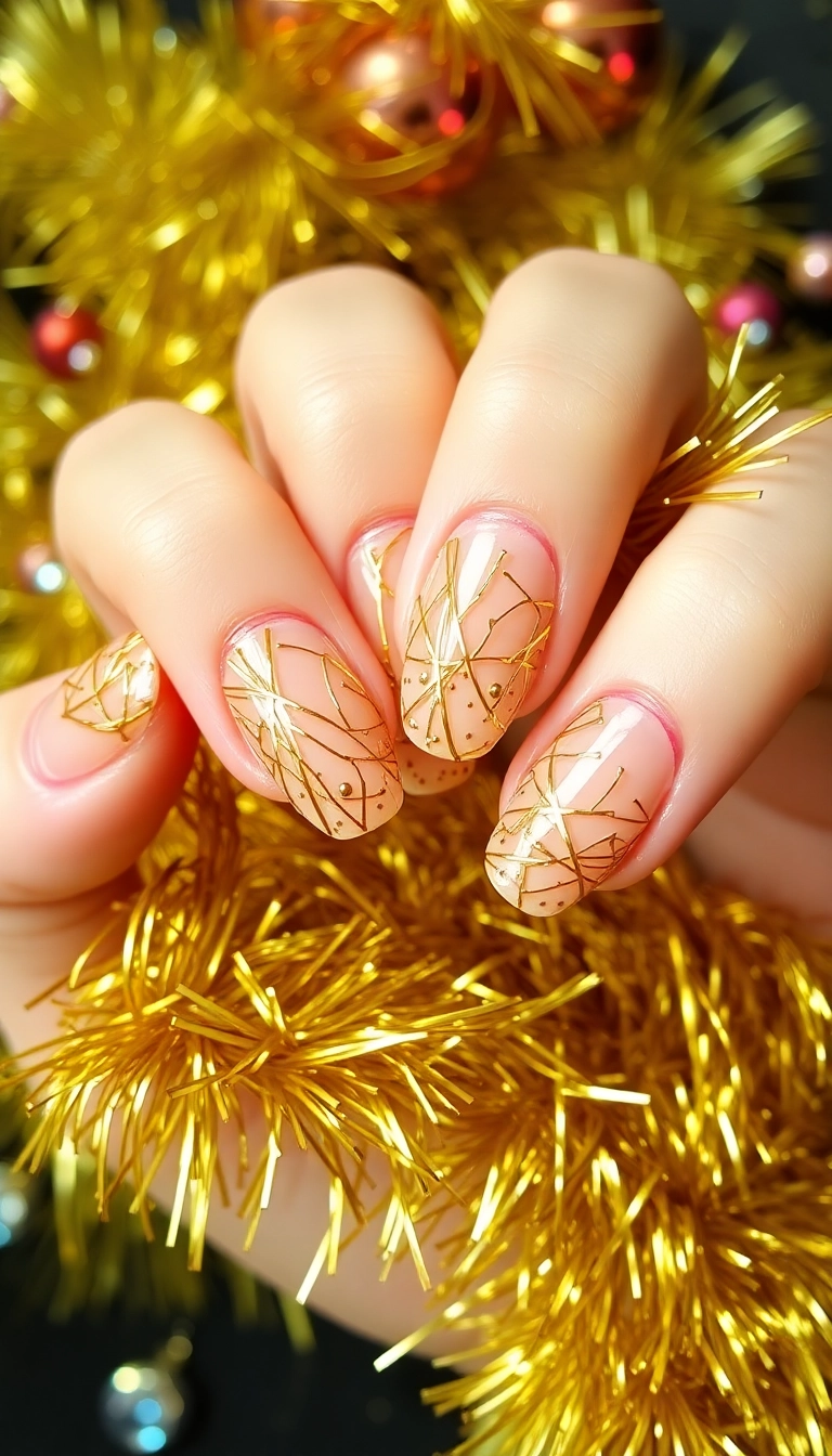 21 Easy New Year Nail Art Ideas That Anyone Can Master! - 21. Tinsel Touch