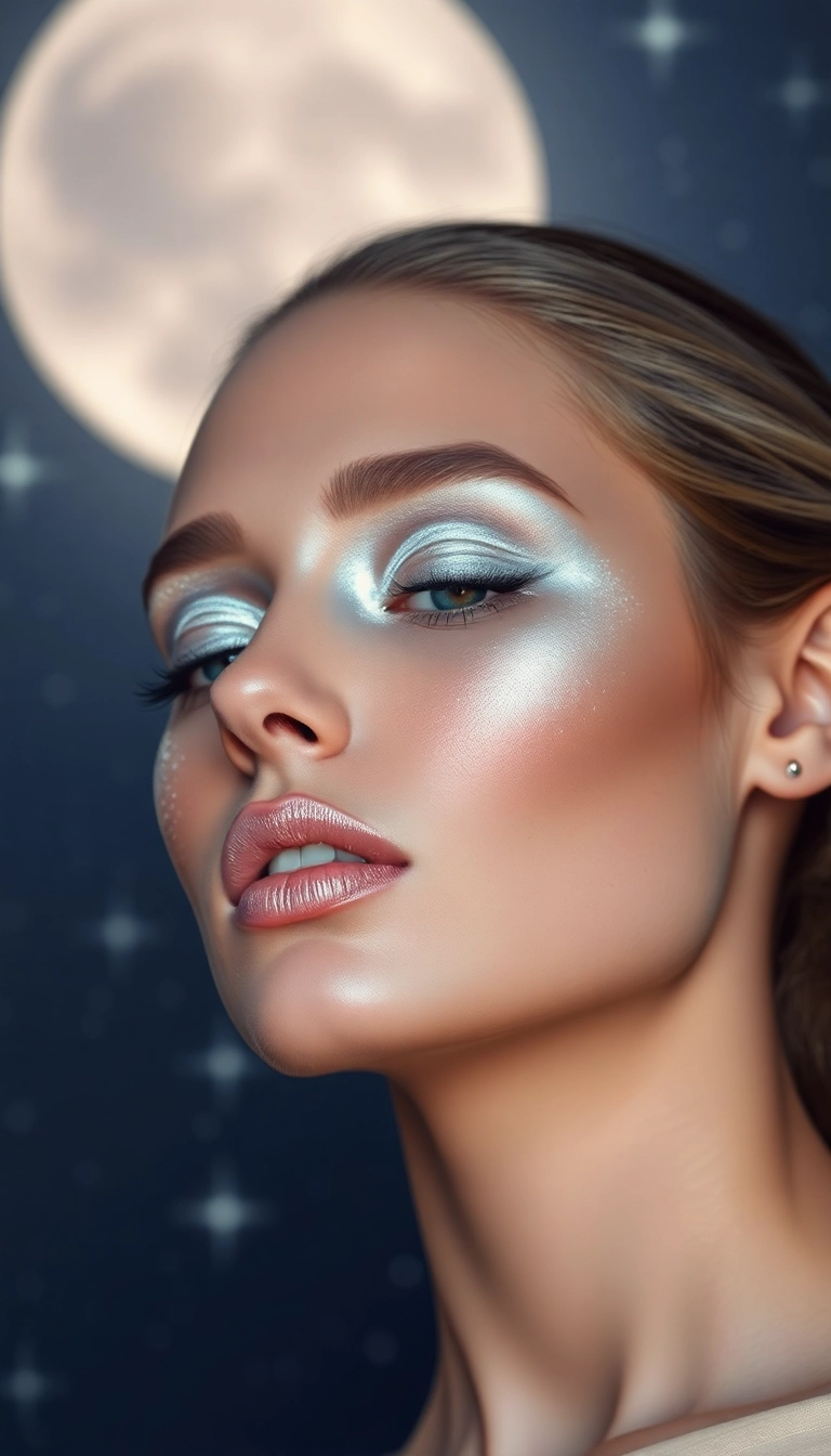 8 Elegant Rococo Makeup Ideas for Your Next Themed Event (You’ll Be the Star of the Show!) - 8. Ethereal Glow: Moonlight and Stars