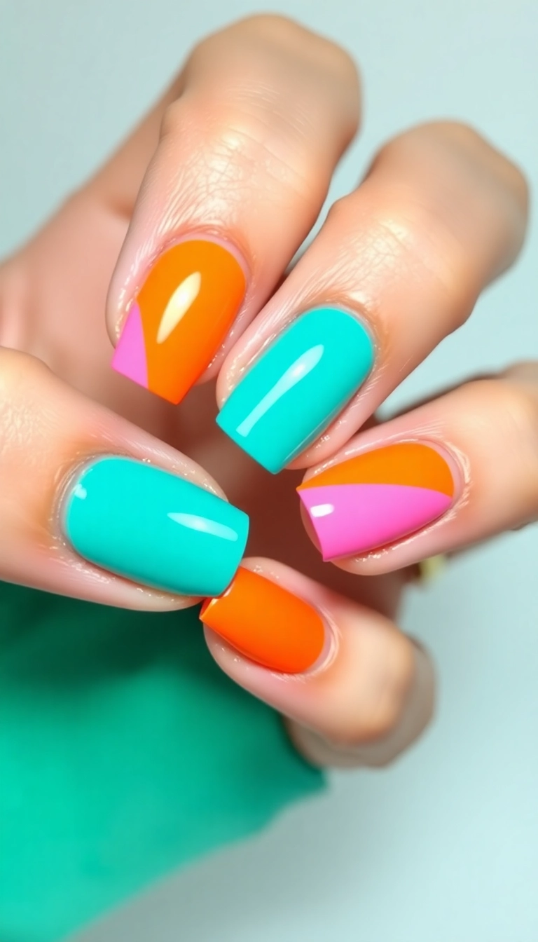 21 Easy New Year Nail Art Ideas That Anyone Can Master! - 15. Color Blocked Nails