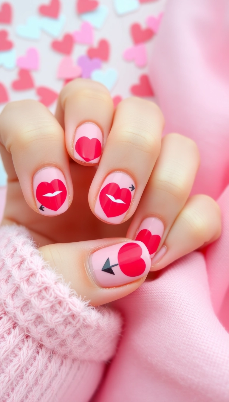 22 Adorable Valentine's Nail Designs That Will Make You Fall in Love! (You Won't Believe #15!) - 13. Cupid's Kiss