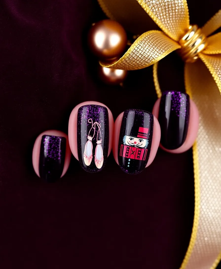 18 Jaw-Dropping Nutcracker Nails Ideas You Need to Try This Winter (You Won't Believe #7!) - 3. Glittering Nutcracker Ballet