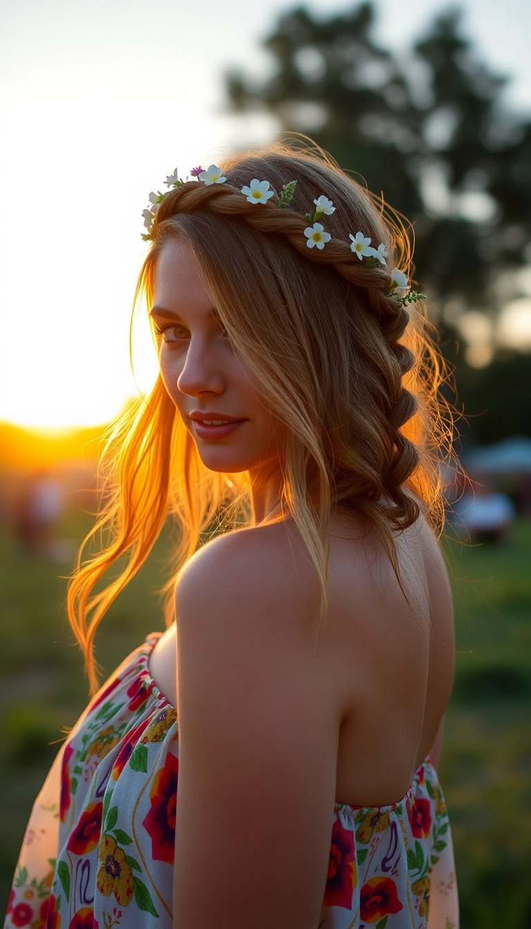 15 Stunning Medium Length Hair Braids You Can Master in Minutes (You Won't Believe #5!) - 2. The Boho Crown Braid