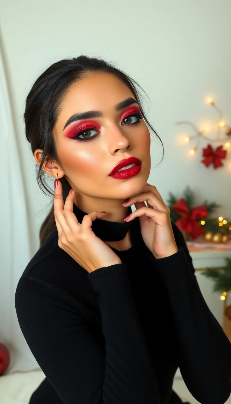 10 Stunning Christmas Makeup Looks That Will Steal the Show This Season! - 9. Modern Monochrome