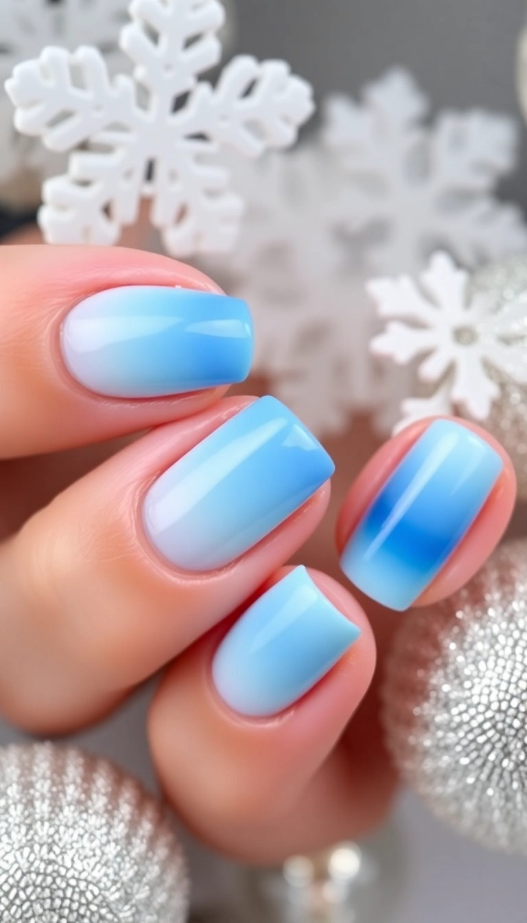 12 Winter Almond Nail Designs You Won't Believe Are So Easy to Create! - 1. Frosty Blue Ombre