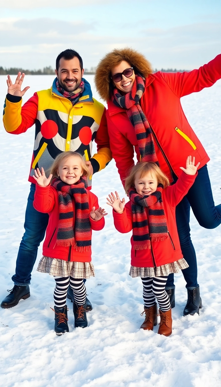 14 Family Winter Photoshoot Outfits That'll Make Your Holiday Cards Stand Out! - 7. Fun and Funky Patterns